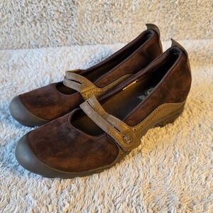 Merrell Plaza Bandoleer Chocolate Suede Leather Mary Jane Shoes EU 40 US‎ 9